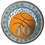 Pièce de monnaie 10 euro Italie 2021 argent BU – Fédération de basketball