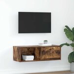 vidaXL Meuble TV chêne fumé 80x31x25 5 cm bois d'ingénierie