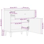 vidaXL Table de chevet 50x33x60 cm bois de manguier massif