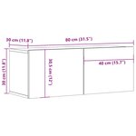 vidaXL Meuble TV chêne marron 80x30x30 cm bois d'ingénierie