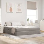 vidaXL Lit avec rangement et matelas Taupe 180 x 200 cm Polyester