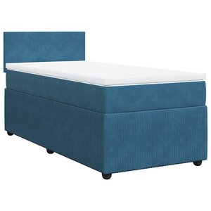 vidaXL Sommier à lattes de lit avec matelas bleu 80x200 cm velours