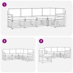 vidaXL Ensemble de canapés d'extérieur 5 Pièces Blanc et gris clair