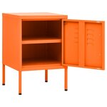 Vidaxl tables de chevet 2 pièces orange 35x35x51 cm acier