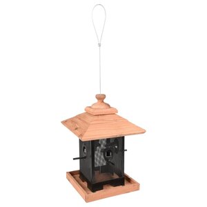 FLAMINGO Silo pour mangeoire à oiseaux Zulma 22 cm Bois Noir et marron