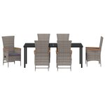 vidaXL Ensemble de salle à manger pour jardin 7 Pièces Gris Poly rotin