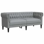 vidaXL Canapé Chesterfield Gris clair 182.5 x 74.5 x 74.5 cm tissu