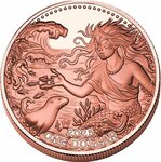 Pièce de monnaie en Cuivre 1 Dollar g 155.5 (5 oz) Millésime 2025 Native American Myth SEDNA
