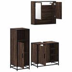 vidaXL Ensemble de meubles de salle de bain 3 Pièces Chêne marron