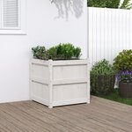 vidaXL Jardinière blanc 60x60x60 cm bois de pin massif