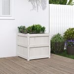 vidaXL Jardinière d'extérieur blanc 60x60x60 cm bois de pin massif