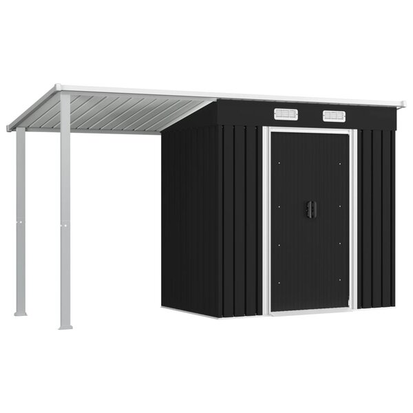 vidaXL Abri de jardin avec toit étendu Anthracite 346x121x181 cm Acier
