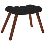 vidaXL Fauteuil relax avec tabouret en velours noir