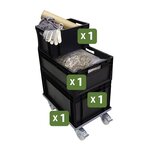 Pack and Move - Lot Bacs Gerbables 20L  40L  60L x 1 - Charge 20 kg - 1 Chariot Transport à Roulettes - Déménagement et Transport - Réutilisable