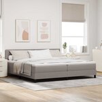 vidaXL Lit à ressorts avec tête de lit Taupe 200 x 200 cm tissu