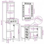 vidaXL Ensemble de mobilier de salle de bain avec tiroir 3 Pièces Naturel