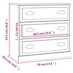 vidaXL Buffet chêne sonoma 70x35 5x67 5 cm bois d'ingénierie