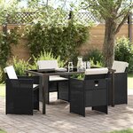 vidaXL Ensemble de salle à manger pour jardin 5 Pièces Noir polyrotin