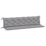 vidaXL Coussins de banc jardin lot de 2 gris 200x50x7 cm tissu Oxford