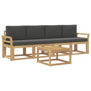 vidaXL Ensemble de canapés d'extérieur 5 Pièces Blanc et anthracite