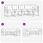 vidaXL Ensemble de canapés d'extérieur 5 Pièces Blanc et gris clair