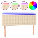 vidaXL Tête de lit à LED Crème 144x5x78/88 cm Tissu
