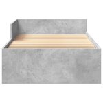 vidaXL Cadre de lit sans matelas gris béton 75x190cm bois d'ingénierie