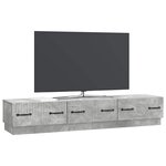 vidaXL Meuble TV Gris béton 147 x 34 5 x 27 cm Bois d'ingénierie