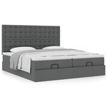 VidaXL Cadre de lit ottoman avec matelas gris foncé 200x200cm tissu