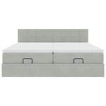 vidaXL Cadre de lit ottoman avec matelas gris clair 200x200 cm velours