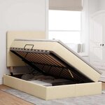 vidaXL Lit avec rangement et matelas Crème 120 x 190 cm tissu