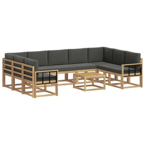 vidaXL Ensemble de canapés d'extérieur 10 Pièces Blanc et anthracite