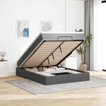 VidaXL Cadre de lit ottoman avec matelas gris foncé 140x190 cm tissu