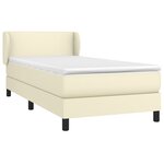 vidaXL Sommier à lattes de lit avec matelas Crème 100x200cm Similicuir