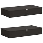 vidaXL Boîte de rangement 2 Pièces Anthracite 90 x 48 x 15 cm