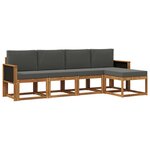 vidaXL Ensemble de canapés d'extérieur 5 pc Naturel et Anthracite