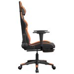 vidaXL Chaise de jeu de massage et repose-pied Noir&Orange Similicuir