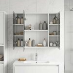 vidaXL Armoire Miroir de Salle de Bain Blanc 60 x 14 5 x 50 cm
