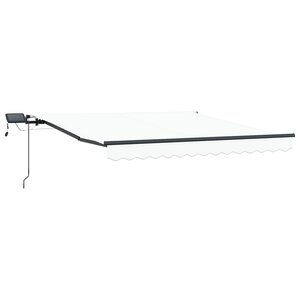 vidaXL Auvent rétractable Blanc 350 x 250 cm Tissu et Aluminium