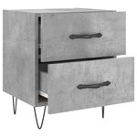 vidaXL Tables de chevet 2Pièces gris béton 40x35x47 5cm bois d’ingénierie