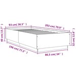 vidaXL Cadre de lit avec lumières LED chêne fumé 90x200 cm