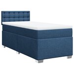 vidaXL Sommier à lattes de lit avec matelas Bleu 80x200 cm Tissu