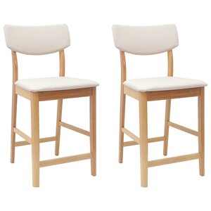 vidaXL Chaises de salle à manger 2 pc Bois de Caoutchouc Massif