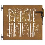 vidaXL Portail de jardin 85x75 cm acier corten design de bambou