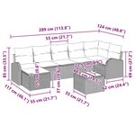 vidaXL Ensemble de Canapés de Jardin 8 Pièces avec Coussins Marron en Polyrotin