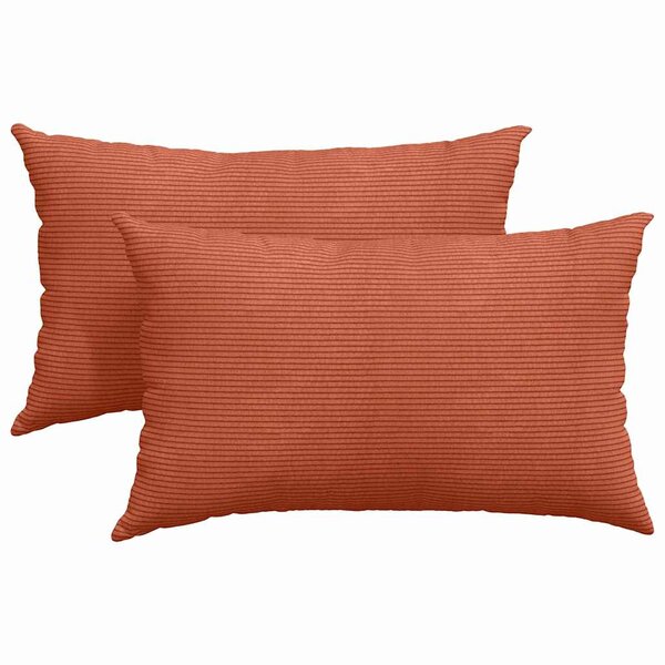 vidaXL Coussins de canapé 2 Pièces Rouge orange 50 x 30 cm