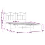 vidaXL Cadre de lit métal sans matelas et tête de lit blanc 140x190 cm