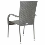 vidaXL Chaises empilables d'extérieur lot de 4 Gris Résine tressée