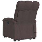 vidaXL Fauteuil inclinable de massage Marron foncé Tissu