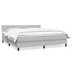 vidaXL Sommier à lattes de lit et matelas gris clair 180x210cm velours